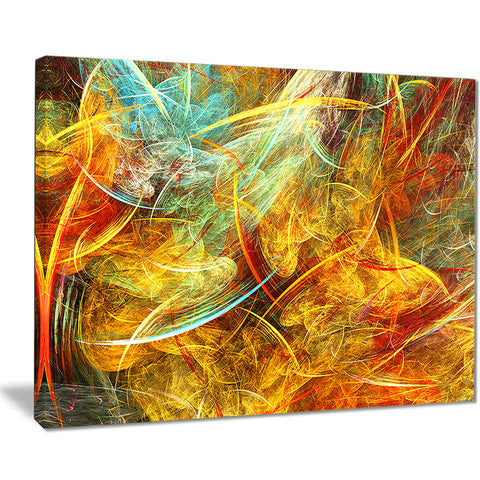 yellow swirling clouds abstract digital art canvas print PT8035