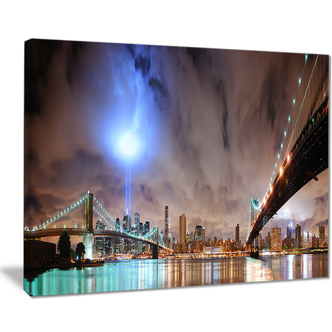lighted new york city cityscape photo canvas print PT8043