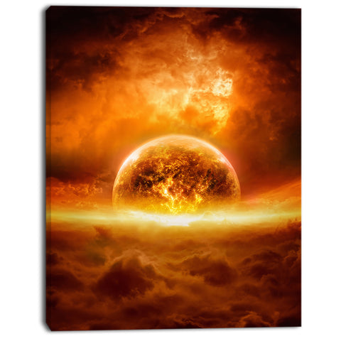 exploding planet modern space digital canvas print PT8077