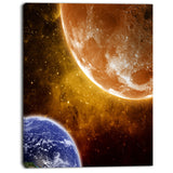 earth and moon modern space digital canvas print PT8079