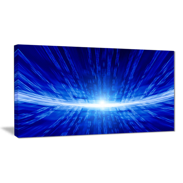 glowing blue lines abstract digital art canvas print PT8098