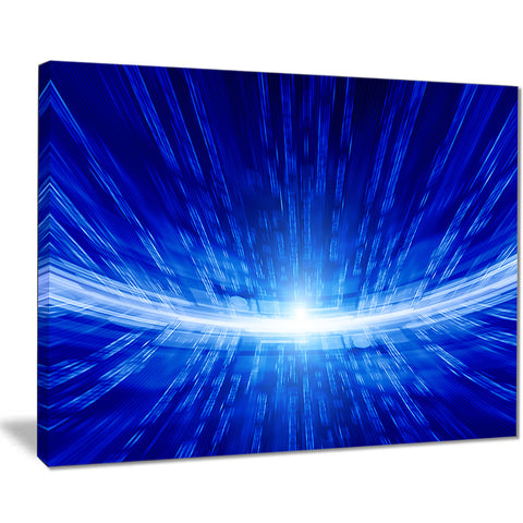 glowing blue lines abstract digital art canvas print PT8098