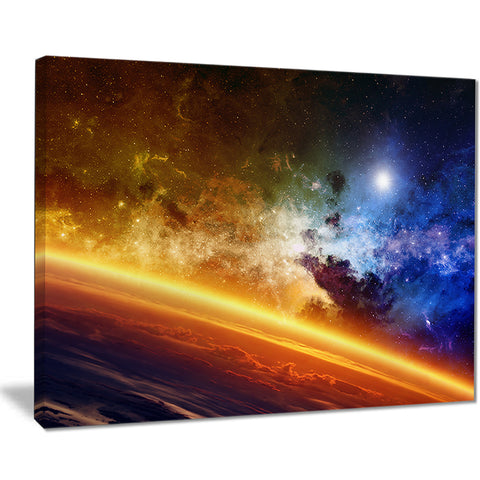 glowing planet abstract digital spacescape canvas print PT8102