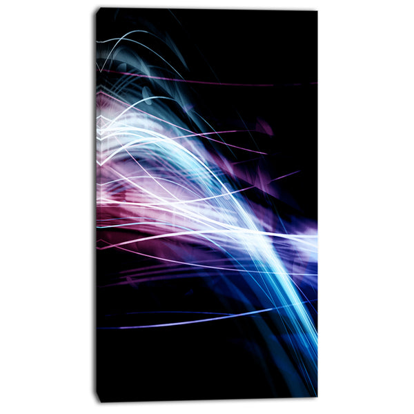 purple blue lines in black abstract digital art canvas print PT8115