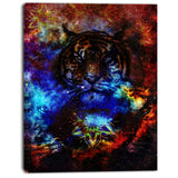 colorful tiger collage animal digital art canvas print PT8200