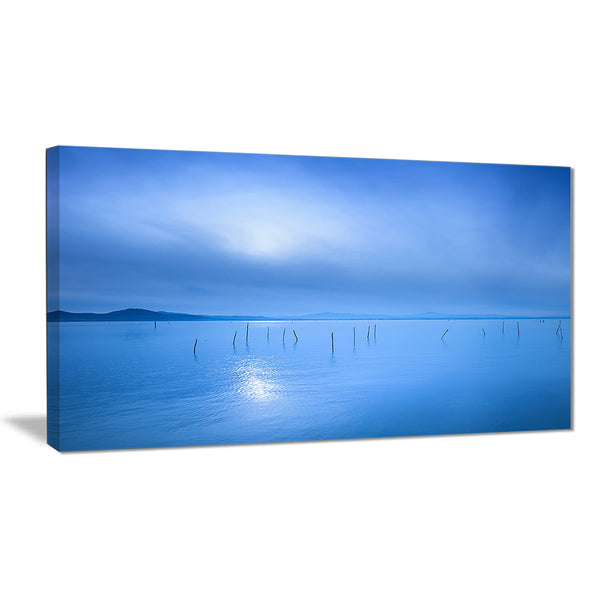 blue water surface in morning seascape photo canvas print PT8202