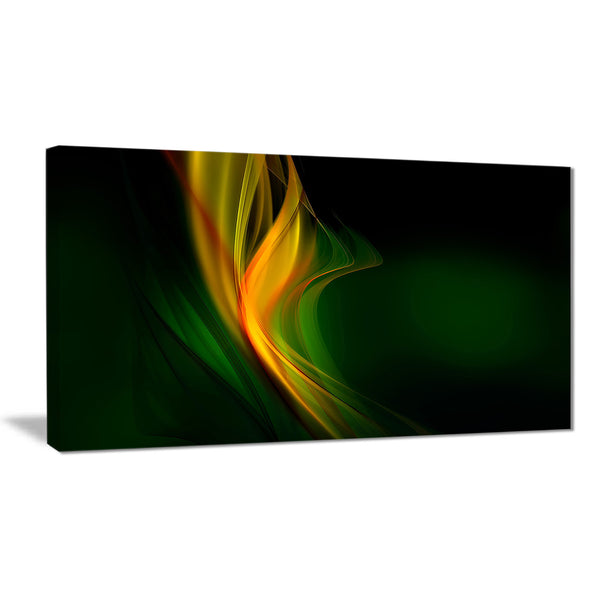 green gold upright waves abstract digital art canvas print PT8221