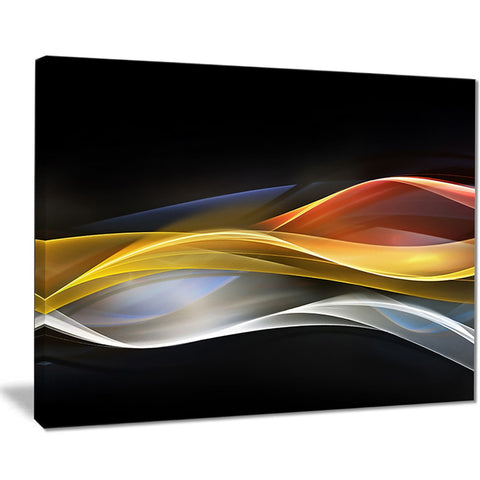3d gold silver wave design abstract digital art canvas print PT8222