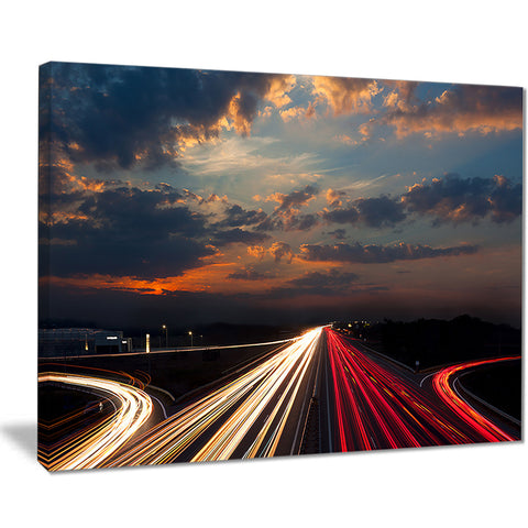 long exposure traffic abstract digital art canvas print PT8264