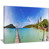 piers and palm trees on island landscape photo canvas print PT8286