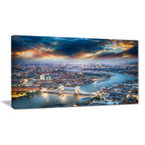 aerial view of london at dusk cityscape photo canvas print PT8297
