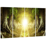 green tree tunnel landscape photo canvas art print PT8337