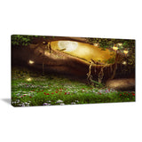 enchanted cave with flowers landscape digital canvas print PT8340