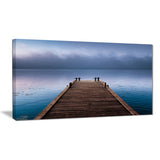 wooden pier under foggy sky seascape photo canvas print PT8352