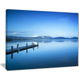 bright blue sky with pier seascape photo canvas print PT8362