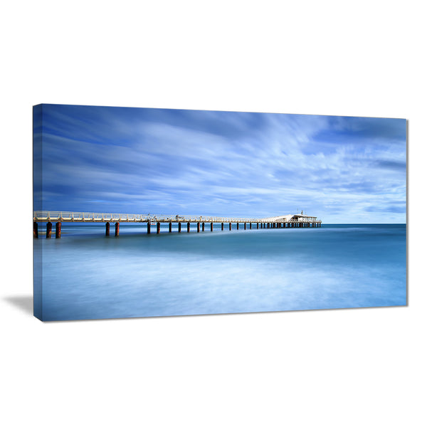 pier infinite to blue sea seascape photo canvas print PT8368