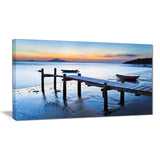 old wooden pier in bright sea seascape photo canvas print PT8394