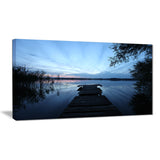 dark wooden pier in lake seascape photo canvas print PT8397