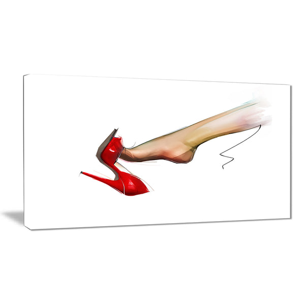 leg wearing high heel red shoe portrait digital art canvas print PT8427