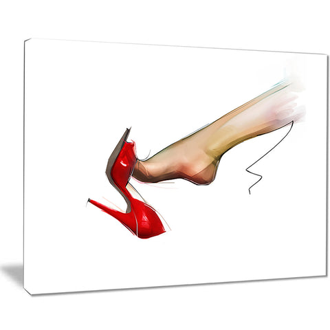 leg wearing high heel red shoe portrait digital art canvas print PT8427