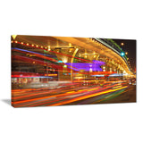 colorful traffic trails in city cityscape photo canvas print PT8430