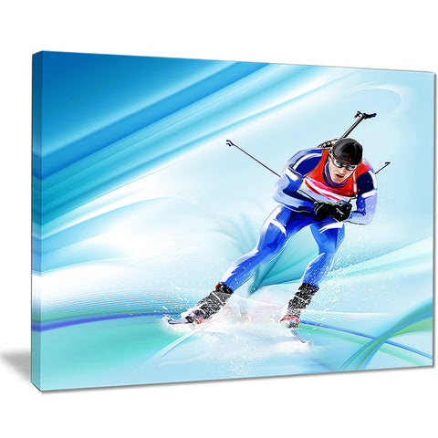 extreme male skier portrait digital art canvas art print PT8431