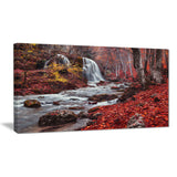 silver stream waterfall wide landscape photo canvas print PT8436