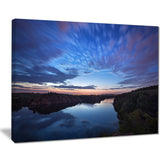 clouds reflection in river landscape photo canvas print PT8446