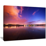 night sky reflection in river landscape photo canvas print PT8447