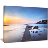 castiglioncello bay concrete pier seascape photo canvas print PT8500