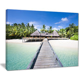 beach with coconut palm trees landscape photo canvas art PT8629