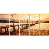 sunset over brown sea seascape photo canvas print PT8637