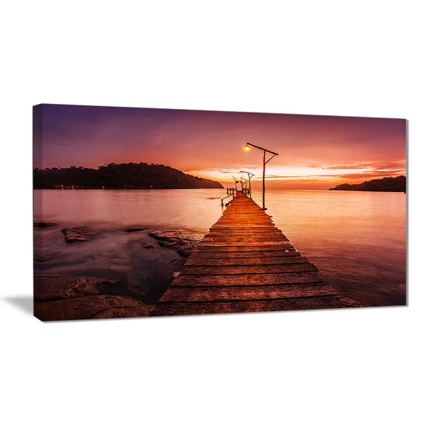 sunset over purple sea seascape photo canvas print  PT8638