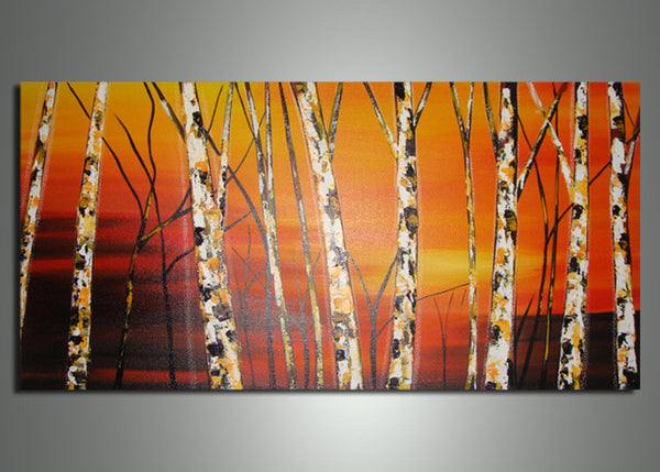 Orange Tree Art Painting 564s - 32x16in