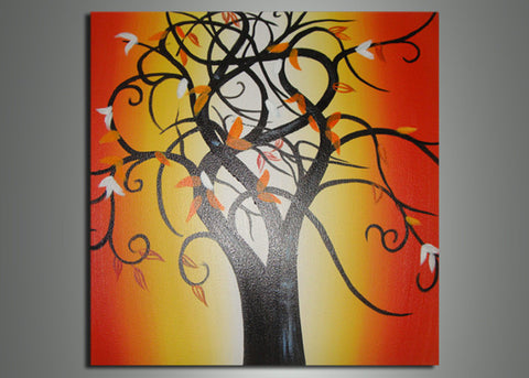 Single Panel Tree Wall Art Painting 618s - 32x16in