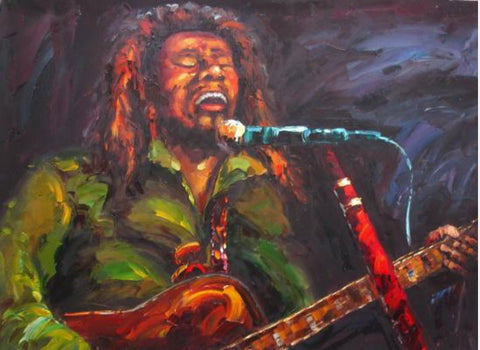 Reggae Painting Bob Marley 40x30in