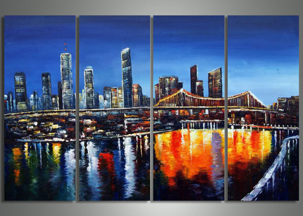 Night City Art Painting Australia 80x32in
