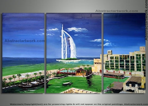 Dubai Cityscape Art Painting - 80x32 in