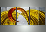Yellow Orange Metal Painting - 56x24