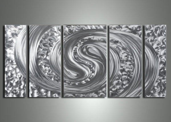 Silver Metal Wall Art Painting - 56x24
