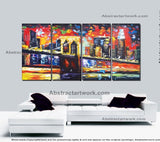 New York City Knife Art Painting  63x32in