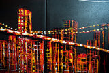 Modern Red Architecture painting 1042 - 60x32in