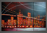 Modern Red Architecture painting 1042 - 60x32in