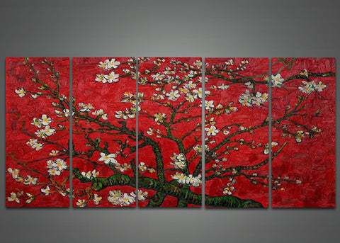 Van Gogh Almond Tree Oil Painting with Flowers - 60x28in